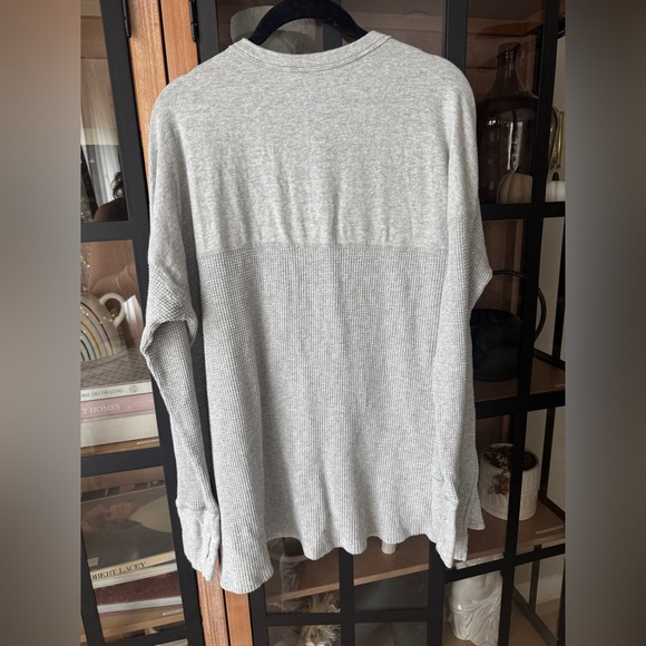 Aerie offline waffle knit henley long sleeve tee top sweater wow oversized shirt - Picture 7 of 8